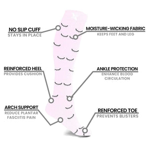 Extreme Fit - MISMATCHED: LIPS & LASHES COMPRESSION SOCKS - KNEE-LENGTH