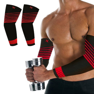 Extreme Fit - V-Striped Support Ankle Compression Pain Relief Recovery Sleeves (1-Pair) - ELBOW SLEEVES