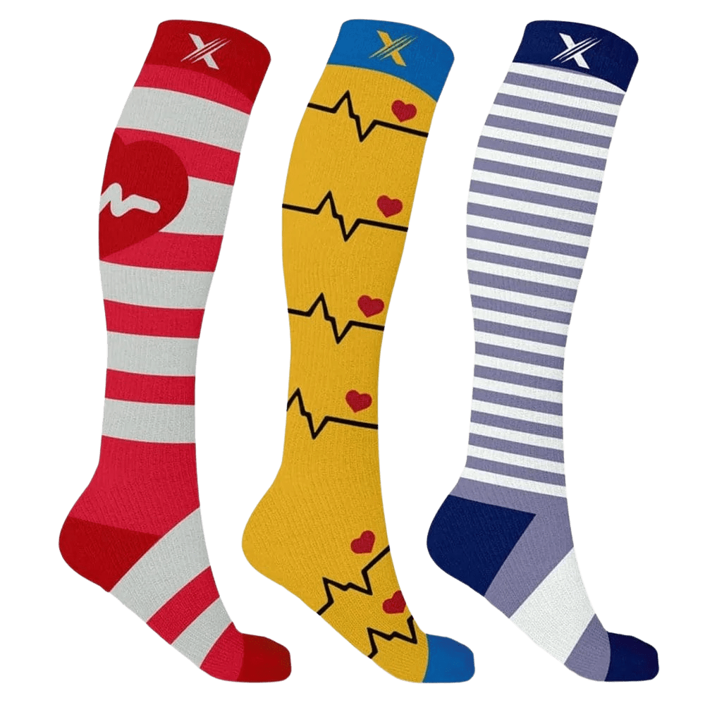Extreme Fit - CARDIA - DOCTOR/NURSE COMPRESSION SOCKS (3-PAIRS) - KNEE-LENGTH