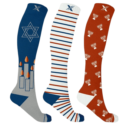 Extreme Fit - HOME FOR THE CHALLAH-DAYS COMPRESSION SOCKS (3-PAIRS) - KNEE-LENGTH