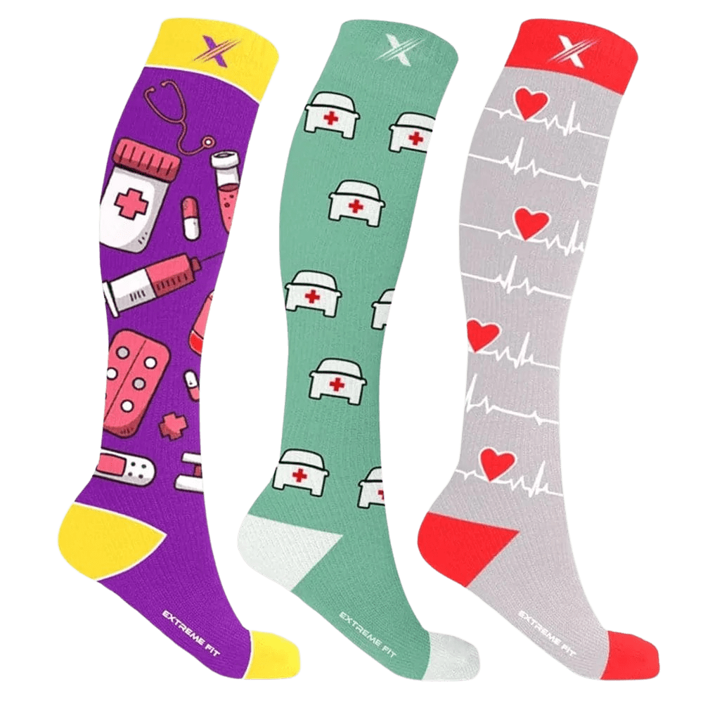 Extreme Fit - LIFE-SAVERS COMPRESSION SOCKS (3-PAIRS) - KNEE-LENGTH