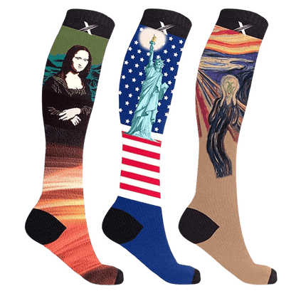 Extreme Fit - MASTERPIECES COMPRESSION SOCKS (3-PAIRS) - KNEE-LENGTH