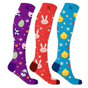 Extreme Fit - BUNNY & CHICKS EASTER COMPRESSION SOCKS (3-PAIRS) - KNEE-LENGTH