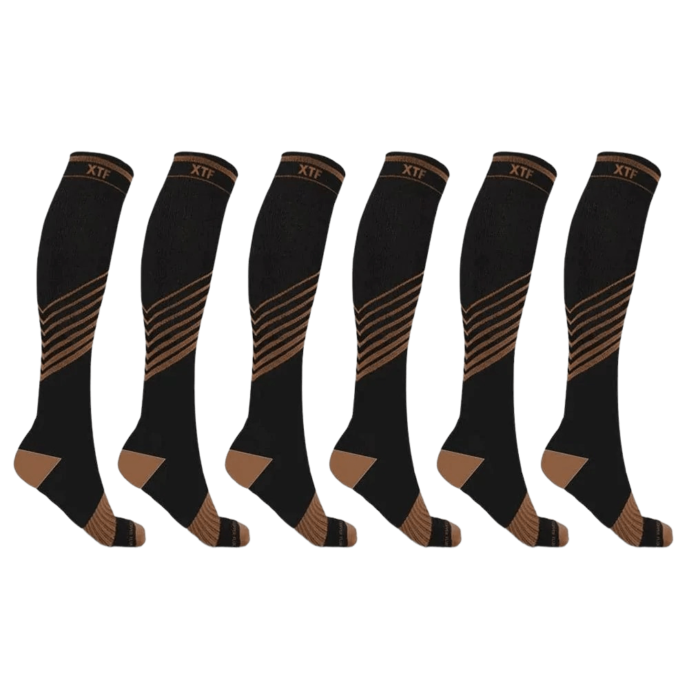 EXTREME FIT Men Small/Medium Copper-Infused V-Striped Ankle Compression  Socks (6-Pack) EF-6DECCS-M - The Home Depot