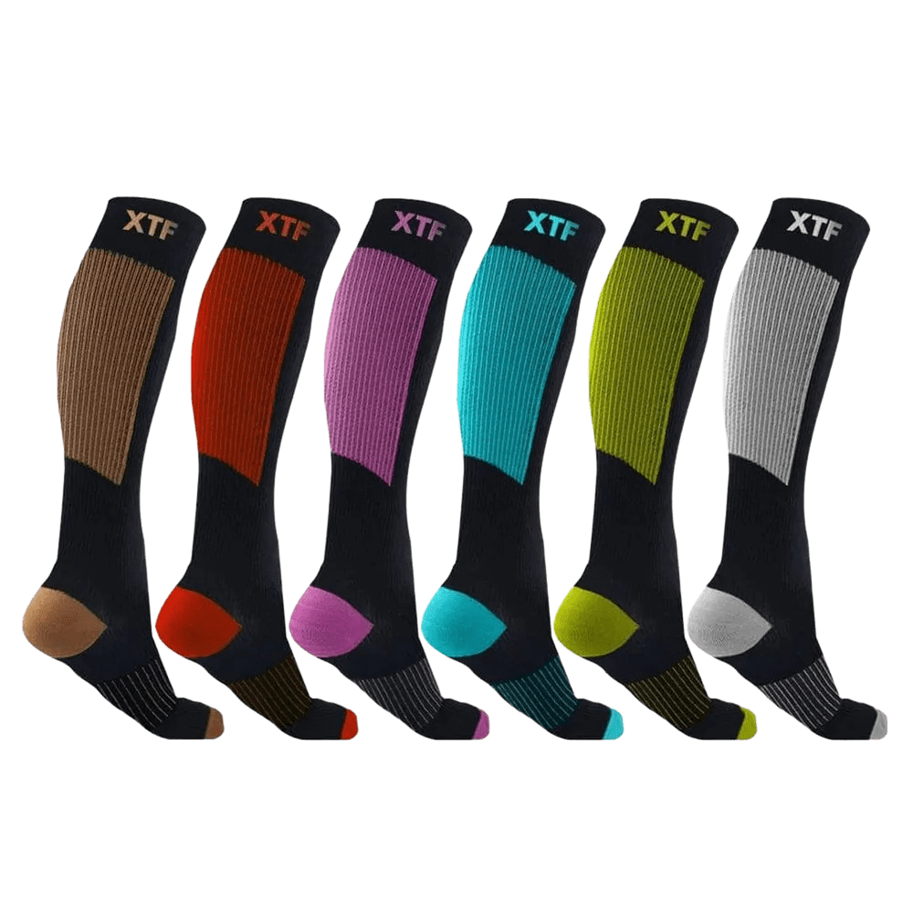 EXTREME FIT Men Small/Medium Copper-Infused V-Striped Ankle Compression  Socks (6-Pack) EF-6DECCS-M - The Home Depot