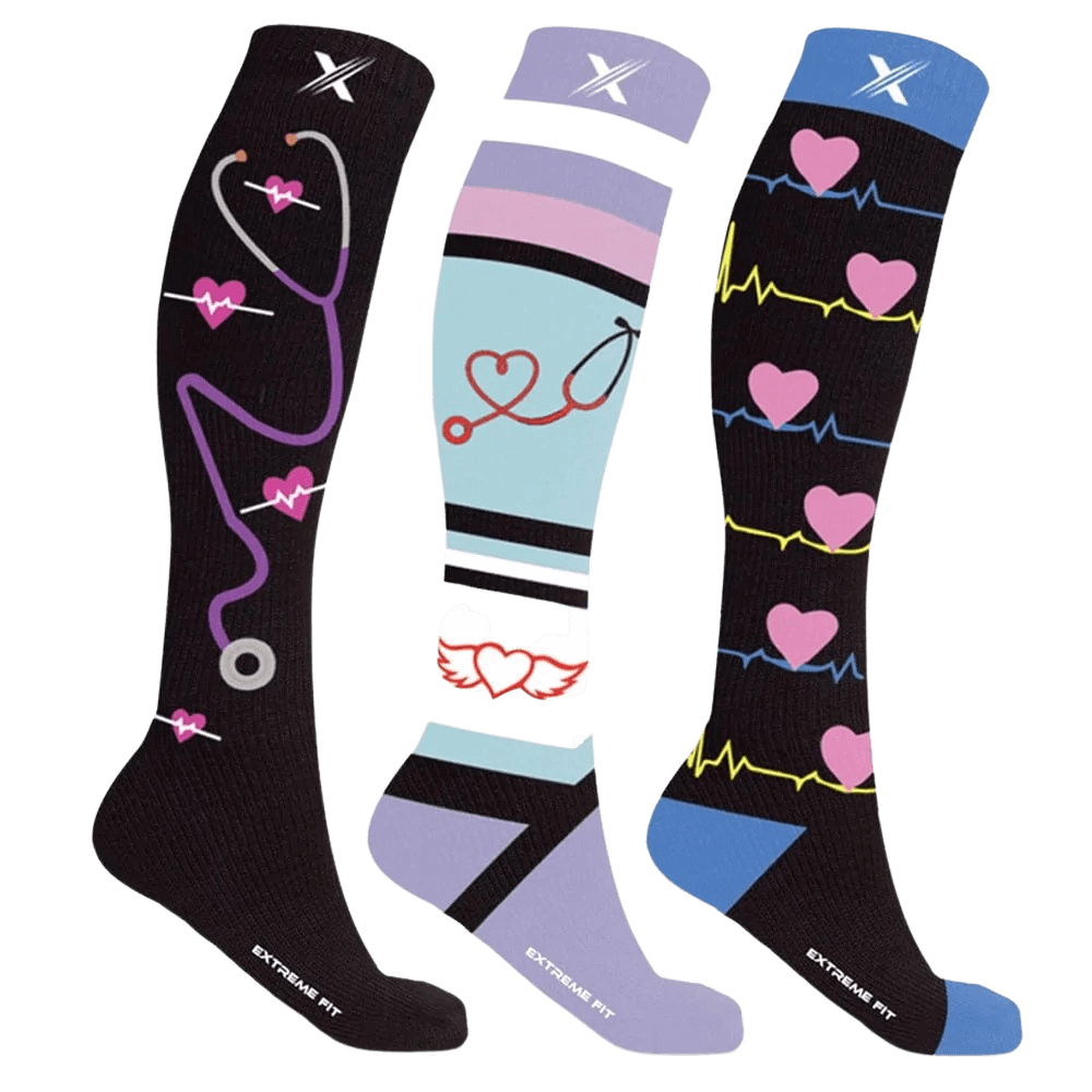 Extreme Fit - LOVE &amp; CARE COMPRESSION SOCKS (3-PAIRS) - KNEE-LENGTH
