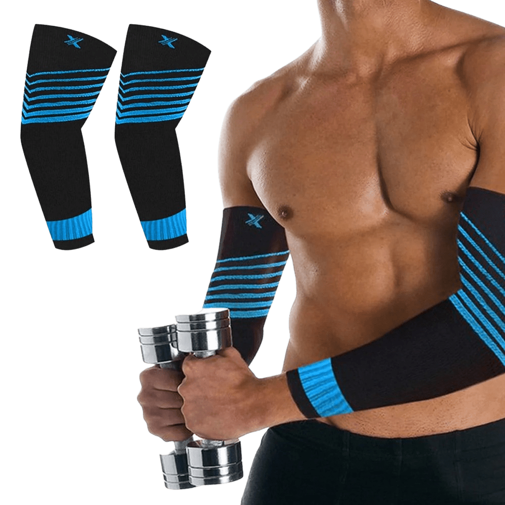 V-Striped Support Ankle Compression Pain Relief Recovery Sleeves (1-Pair)