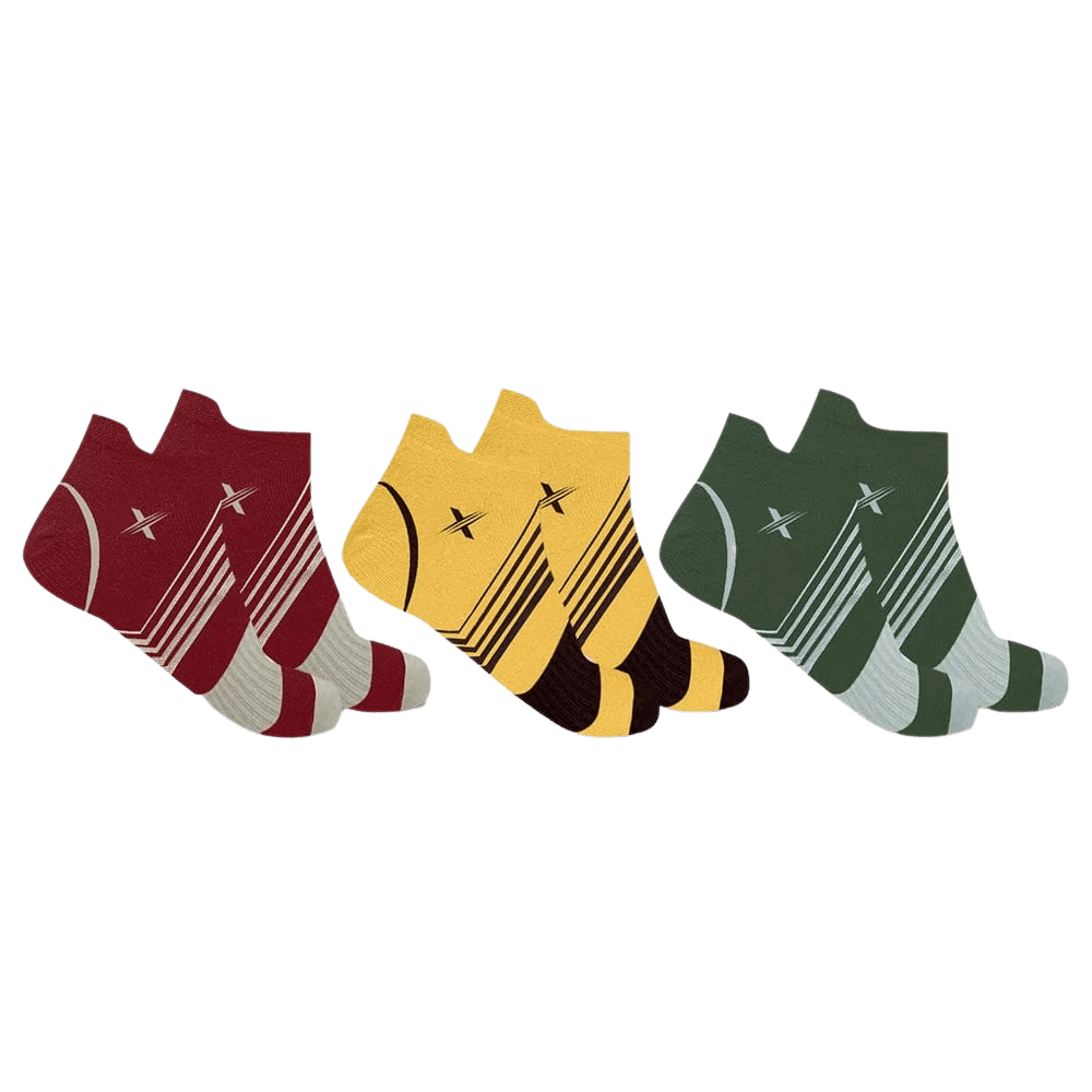 Extreme Fit - FALL INSPIRED ANKLE SOCKS (3-PACK ASSORTED) - ANKLE-LENGTH