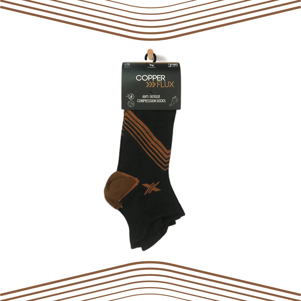 Extreme Fit - COPPER FLUX™ V-STRIPED ANKLE SOCKS (6-PAIRS) - ANKLE-LENGTH