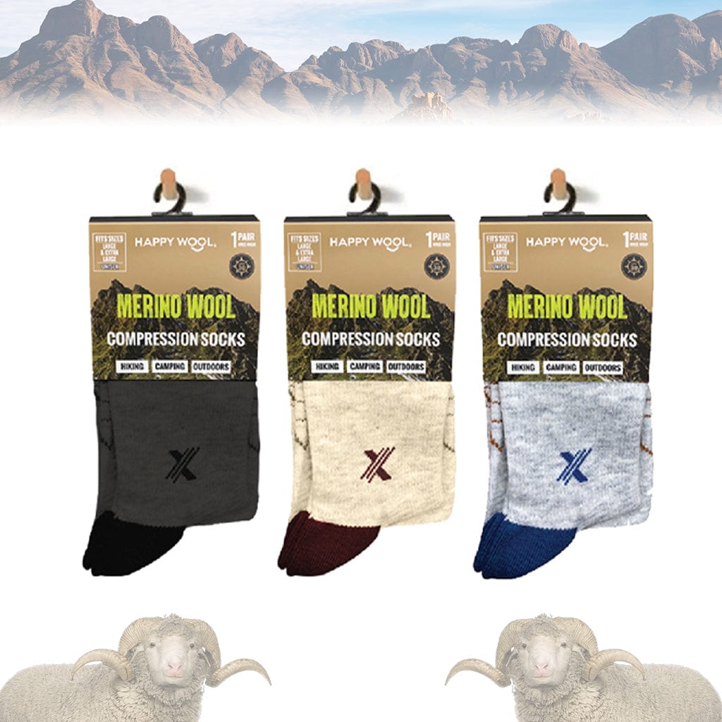 Extreme Fit - MERINO WOOL BOOT SOCKS (6-PACK ASSORTED) - KNEE-LENGTH