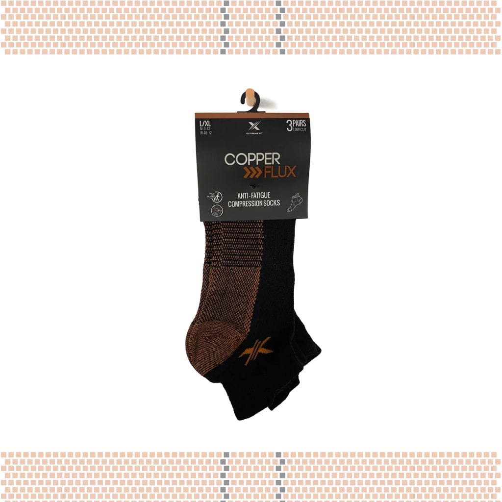 Extreme Fit - COPPER FLUX™ COMPRESSION SOCKS - Low Cut (3-PAIRS) - ANKLE-LENGTH