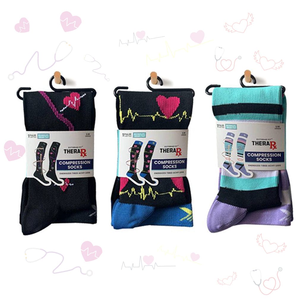 Extreme Fit - LOVE &amp; CARE COMPRESSION SOCKS (3-PAIRS) - KNEE-LENGTH