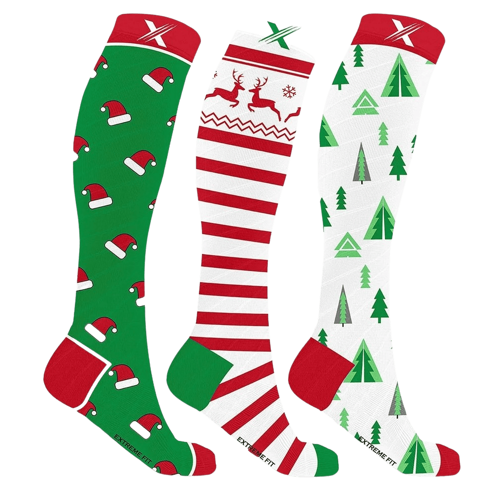 Santa is Coming Compression Socks (3-pairs)