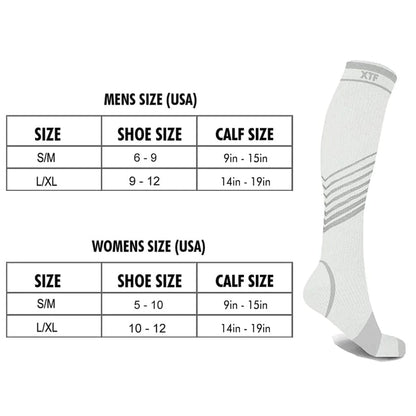Extreme Fit - Ultra V-Striped White Edition Knee-High Compression Socks (6-Pairs) - KNEE-LENGTH