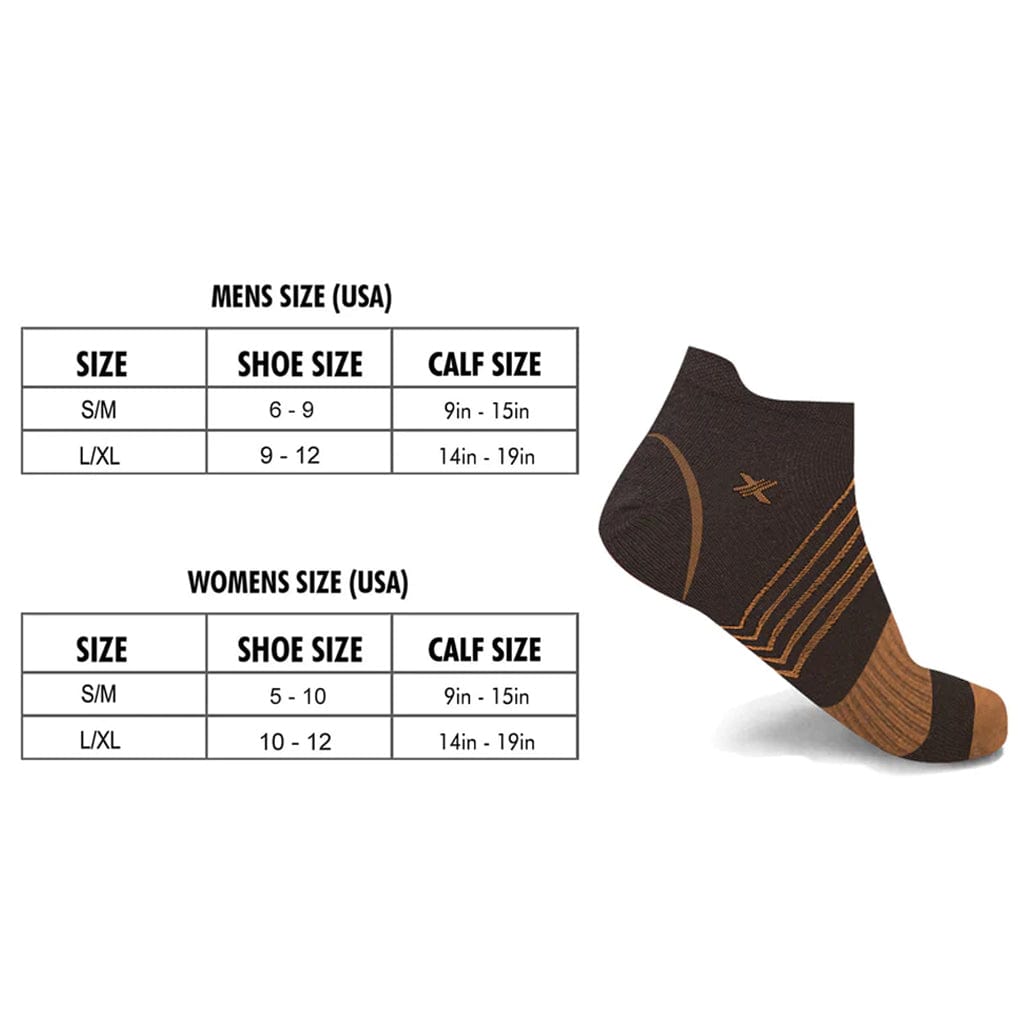 Extreme Fit - COPPER FLUX™ V-STRIPED ANKLE SOCKS (6-PAIRS) - ANKLE-LENGTH