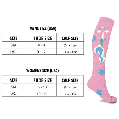Extreme Fit - UNICORN COLLECTION COMPRESSION SOCKS (6-PAIRS) - KNEE-LENGTH
