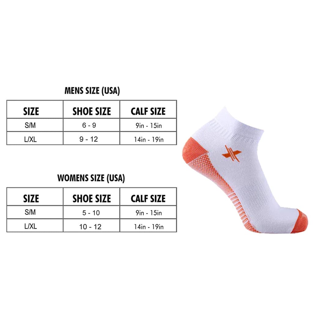 Extreme Fit - COPPER FLUX™ COMPRESSION SOCKS - White Low Cut (3-PAIRS) - ANKLE-LENGTH